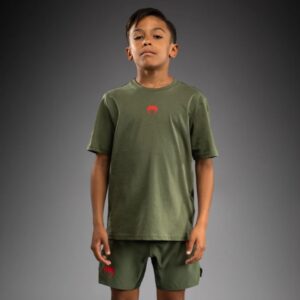 детска тениска venum contender army green/orange