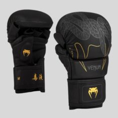 мма ръкавици venum serpenti sparring gloves - black/silver/gold