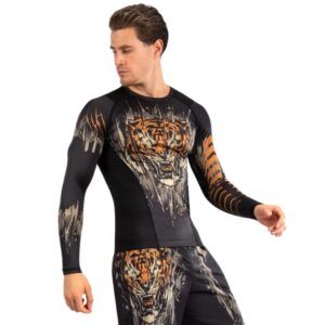 рашгард venum tiger long sleeve black/neon orange