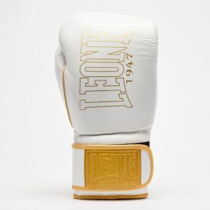боксови ръкавици leone dna premium GN002 white външна част графики