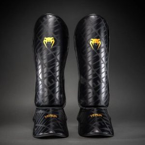 Протектори за Крака Venum Contender 1.5 XT 3D Shin Guards – Black/Gold – страничен изглед