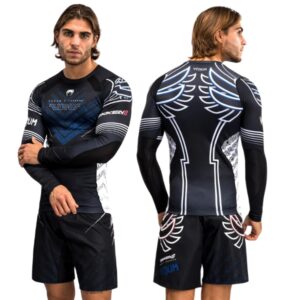 рашгард venum x tekken 8 - jin kazama rashguard - blue/black/white