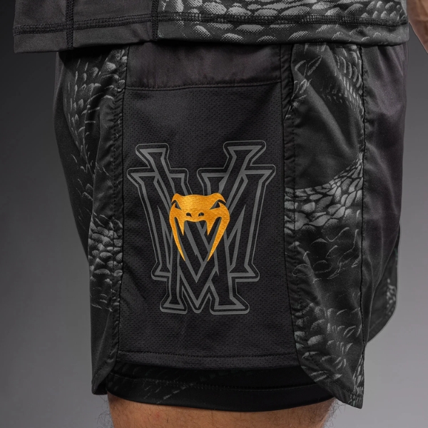 шорти venum matupa training shorts – black/grey/gold 3