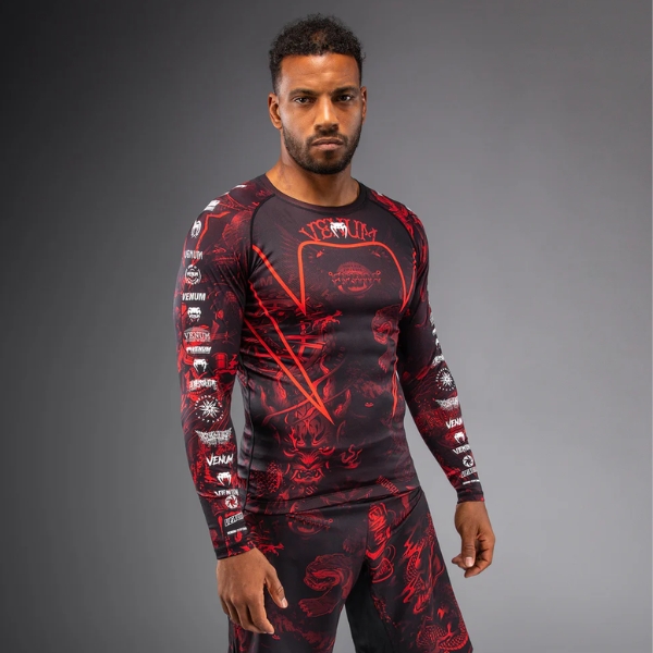рашгард venum 20th anniversary long sleeve rashguard - black/red 1