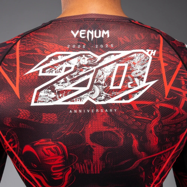 рашгард venum 20th anniversary long sleeve rashguard - black/red 2