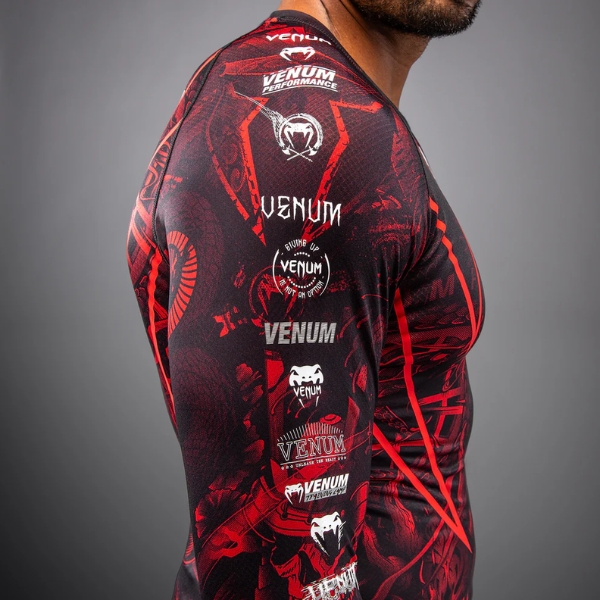 рашгард venum 20th anniversary long sleeve rashguard - black/red 3