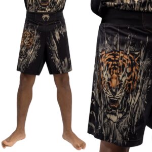 детски шорти venum tiger kids fight shorts black/neon orange