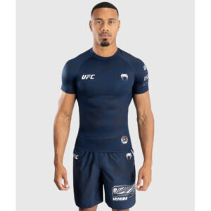 рашгард ufc fusion by venum fight week men’s performance short sleeve rashguard - oceanic blue