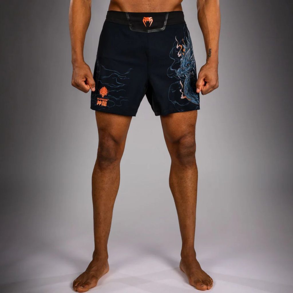 Шорти Venum Thunder Dragon Fightshorts Black/Grey/Copper – изглед отстрани