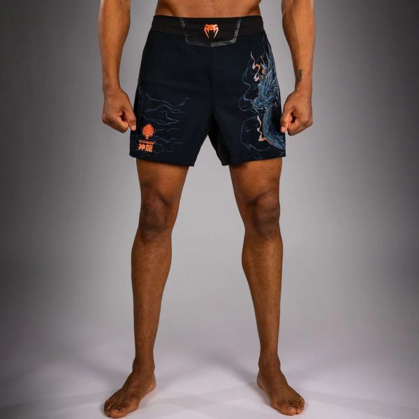 Шорти Venum Thunder Dragon Fightshorts Black/Grey/Copper – изглед отстрани