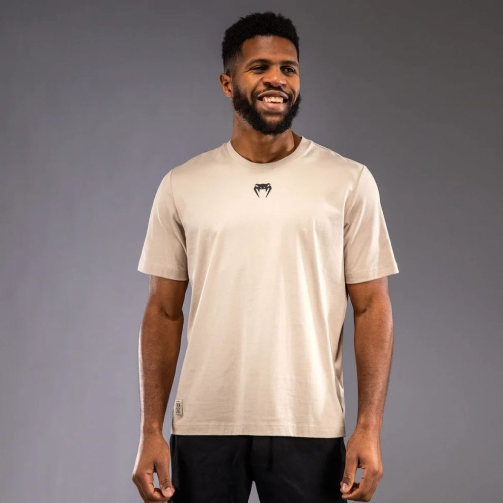 Тениска Venum Fight Icon Cotton T-Shirt – Beige – страничен изглед