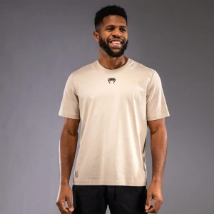 Тениска Venum Fight Icon Cotton T-Shirt – Beige – страничен изглед