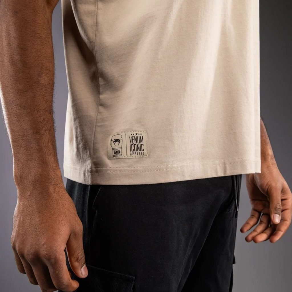 Тениска Venum Fight Icon Cotton T-Shirt – Beige – заден изглед