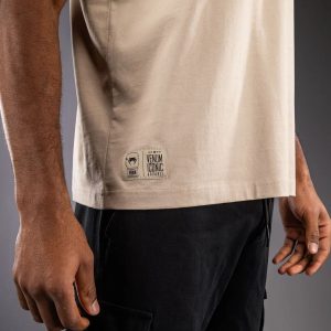 Тениска Venum Fight Icon Cotton T-Shirt – Beige – заден изглед