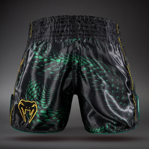 муай тай шорти venum matupa muay thai shorts - black/green/gold 1