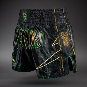 муай тай шорти venum matupa muay thai shorts - black/green/gold 3