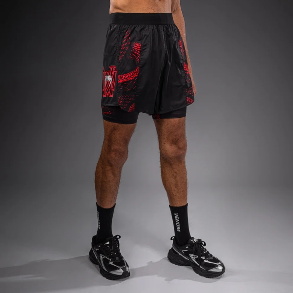 шорти venum matupa training shorts – black/red/silver 3