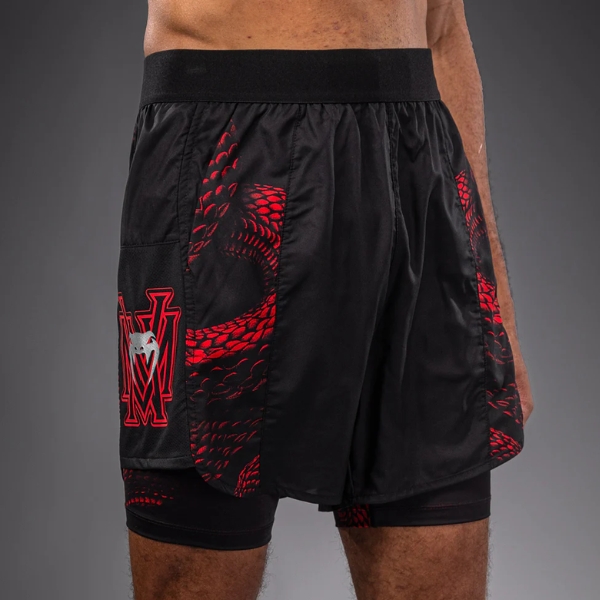 шорти venum matupa training shorts – black/red/silver 1