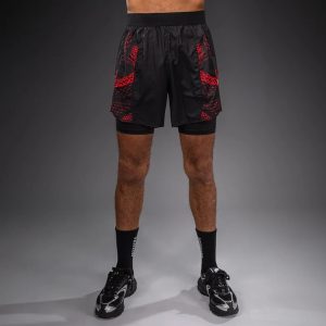 шорти venum matupa training shorts – black/red/silver