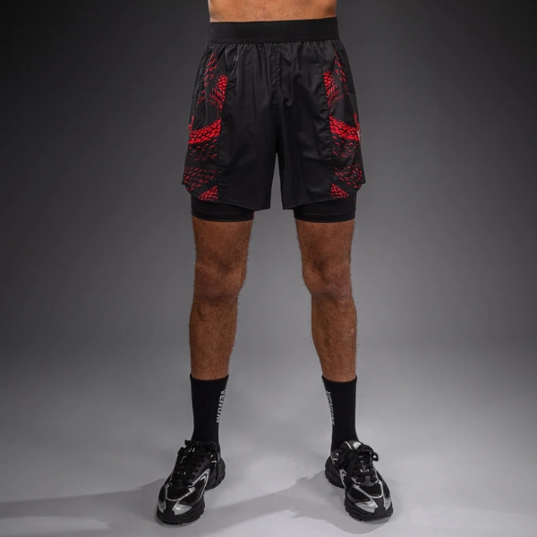 шорти venum matupa training shorts – black/red/silver