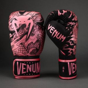 Боксови Ръкавици Venum Dragon's Flight Boxing Gloves Black Metallic Pink 1