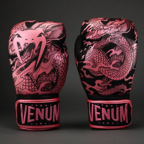 Боксови Ръкавици Venum Dragon's Flight Boxing Gloves Black Metallic Pink