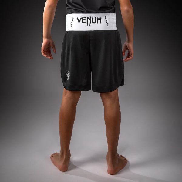 детски боксови шорти venum classic youth boxing shorts - black white 1