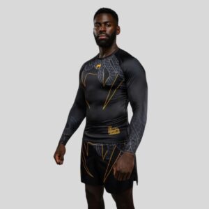 рашгард venum serpenti long sleeve rashguard - black/silver/gold 2