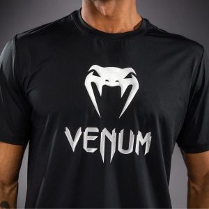 Тениска Venum Classic Dry Tech T-Shirt – Black/Silver – заден изглед