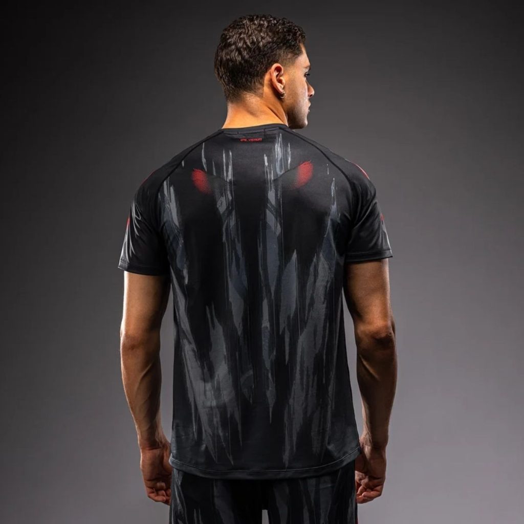 Тениска Venum Demon Dry Tech T-Shirt – Black/Grey – заден изглед