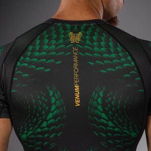 рашгард venum matupa short sleeve rashguard - black/green/gold 2