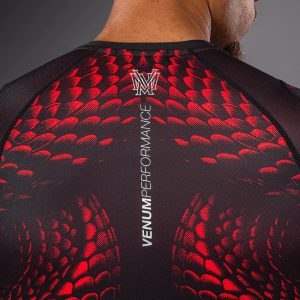 рашгард venum matupa short sleeve rashguard - black/red/silver 2