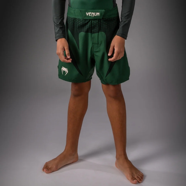 Детски Шорти Venum Attack Kids Fightshorts - Forest Green Off White
