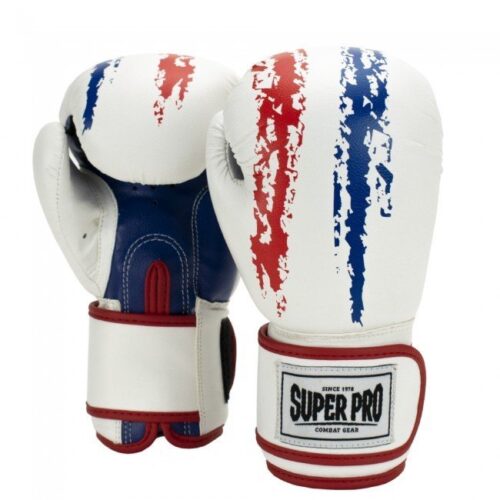 Боксови Ръкавици Super Pro Talent Boxing Gloves Red White Blue 5