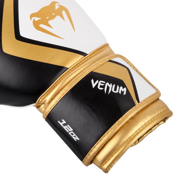 РЪКАВИЦИ VENUM BOXING GLOVES CONTENDER 2 BLACK WHITE GOLD 1