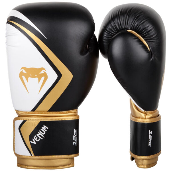 боксови ръкавици venum boxing gloves contender 2.0 black/white/gold