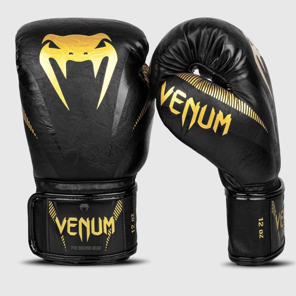 боксови ръкавици venum impact black/gold 1