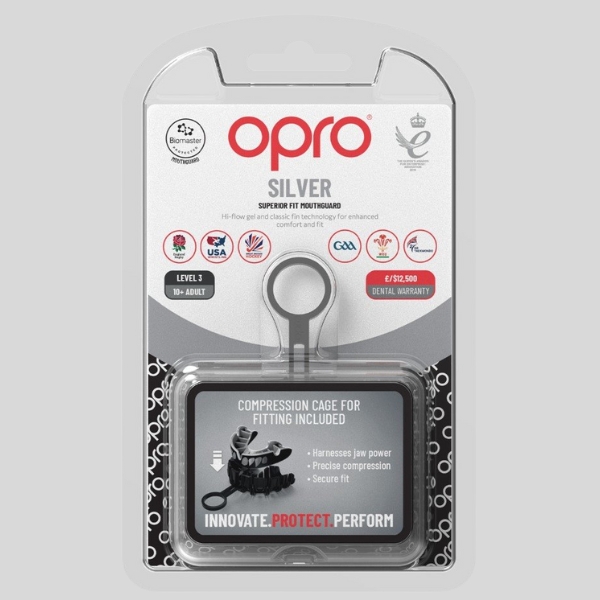 протектор за зъби opro silver jawz black/silver 3