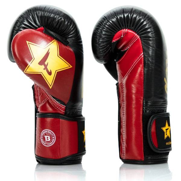 боксови ръкавици fairtex black/red/gold отвън 1