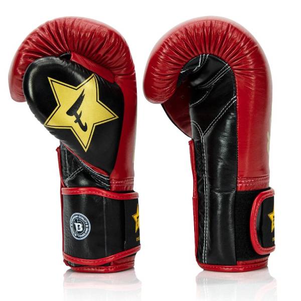 боксови ръкавици fairtex red/black/gold странична