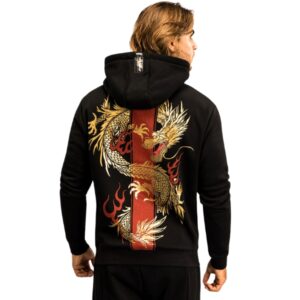 суичър venum x tekken 8 - marshall law hoodie - black red gold