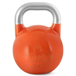 Състезателна пудовка Amila Competition 28 кг в оранжев цвят за кросфит и силови тренировки