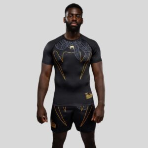 рашгард venum serpenti short sleeve black/silver/gold