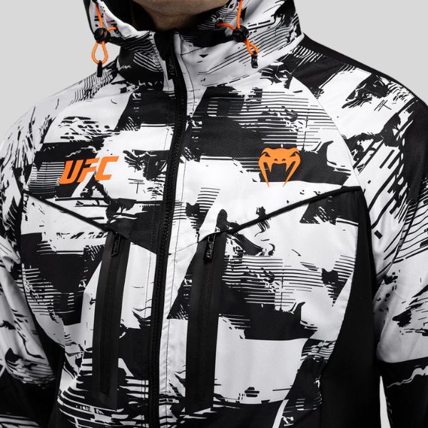 суичър ufc zenith by venum authentic fight week men's white zip hoodie 2