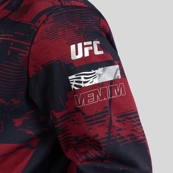 суичър ufc zenith by venum authentic fight week men's burgundy pullover hoodiee 2