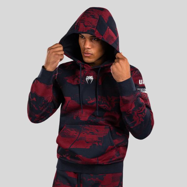 суичър ufc zenith by venum authentic fight week men's burgundy pullover hoodiee 3