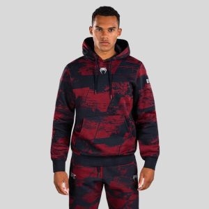 суичър ufc zenith by venum authentic fight week men's burgundy pullover hoodiee