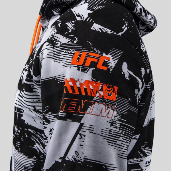 суичър ufc zenith by venum authentic fight week men's white pullover hoodie 2