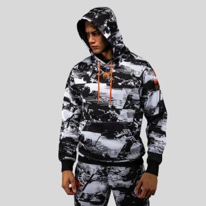 суичър ufc zenith by venum authentic fight week men's white pullover hoodie 3