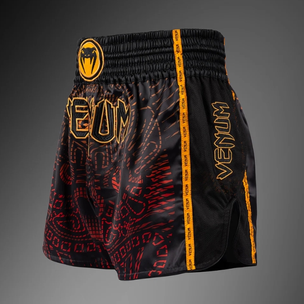 Муай Тай Шорти Venum Quetzal Fury Muay Thai shorts - Black/Fury Red/ Tangerine 3